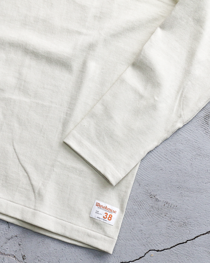 WAREHOUSE Lot 5913 LONG SLEEVE FOOTBALL TEE PLAIN Cream