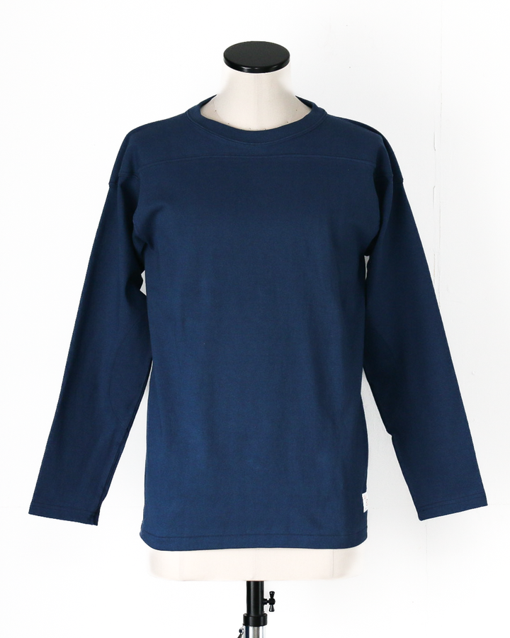 WAREHOUSE Lot 5913 LONG SLEEVE FOOTBALL TEE PLAIN Blue