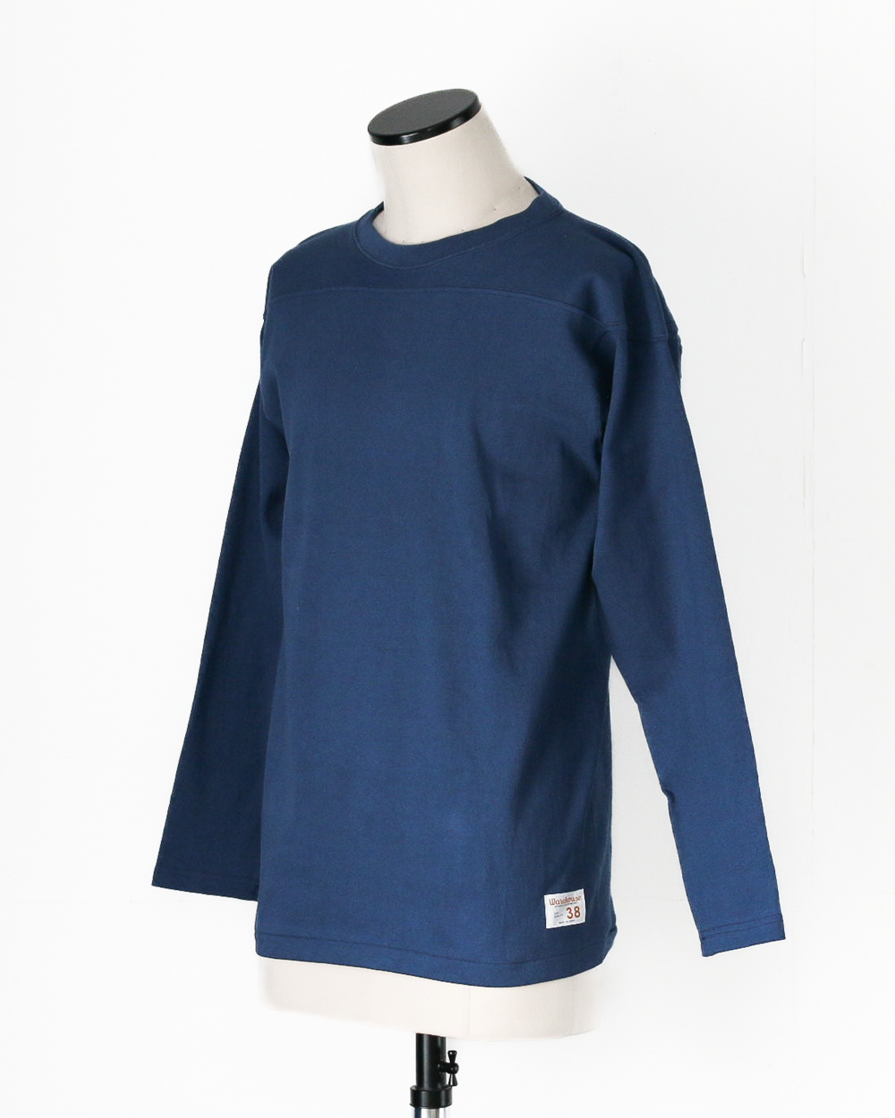 WAREHOUSE Lot 5913 LONG SLEEVE FOOTBALL TEE PLAIN Blue