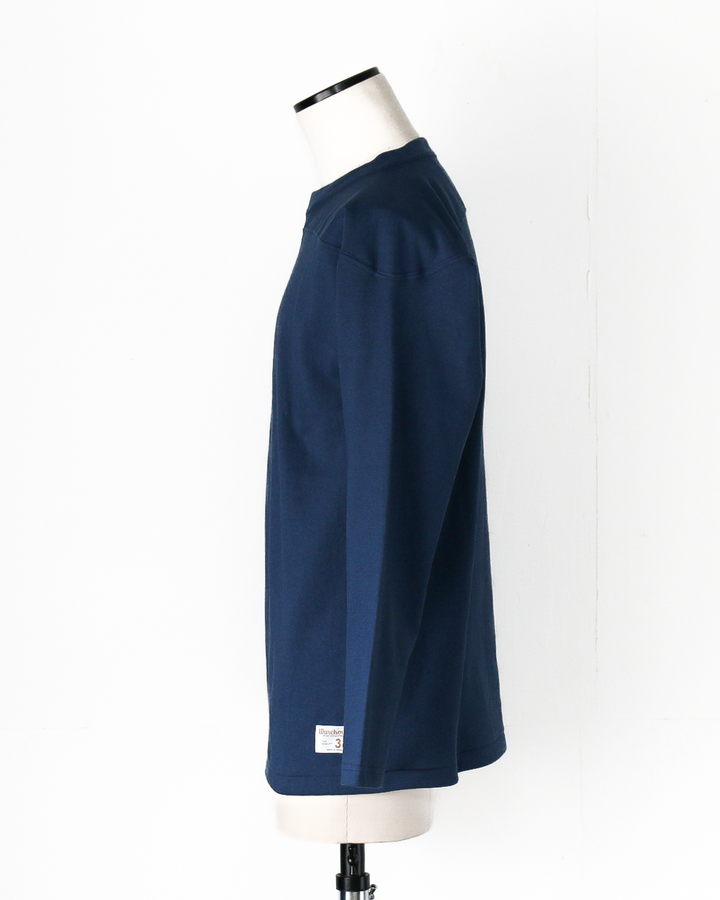WAREHOUSE Lot 5913 LONG SLEEVE FOOTBALL TEE PLAIN Blue