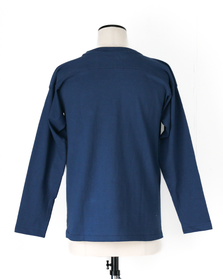 WAREHOUSE Lot 5913 LONG SLEEVE FOOTBALL TEE PLAIN Blue