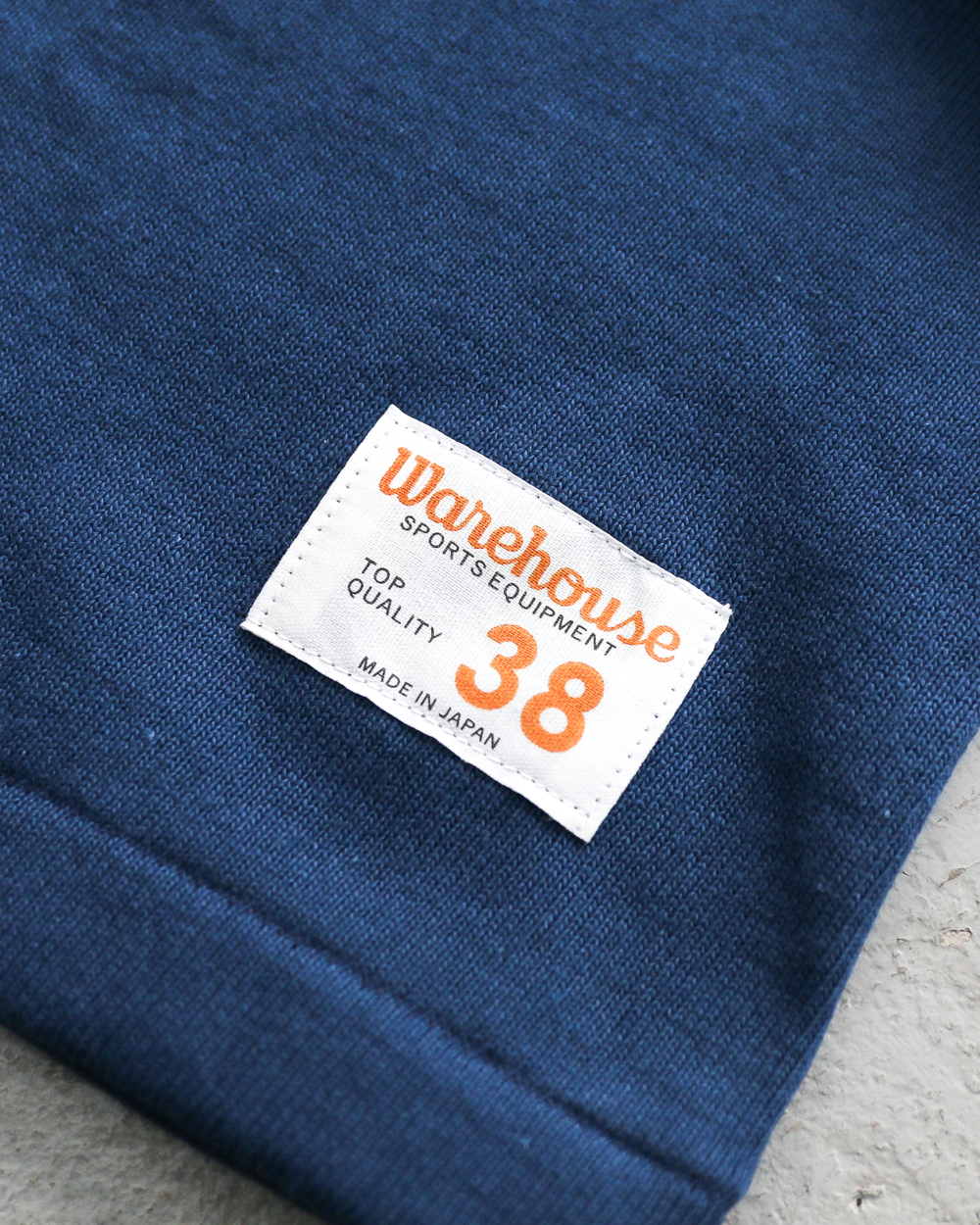 WAREHOUSE Lot 5913 LONG SLEEVE FOOTBALL TEE PLAIN Blue