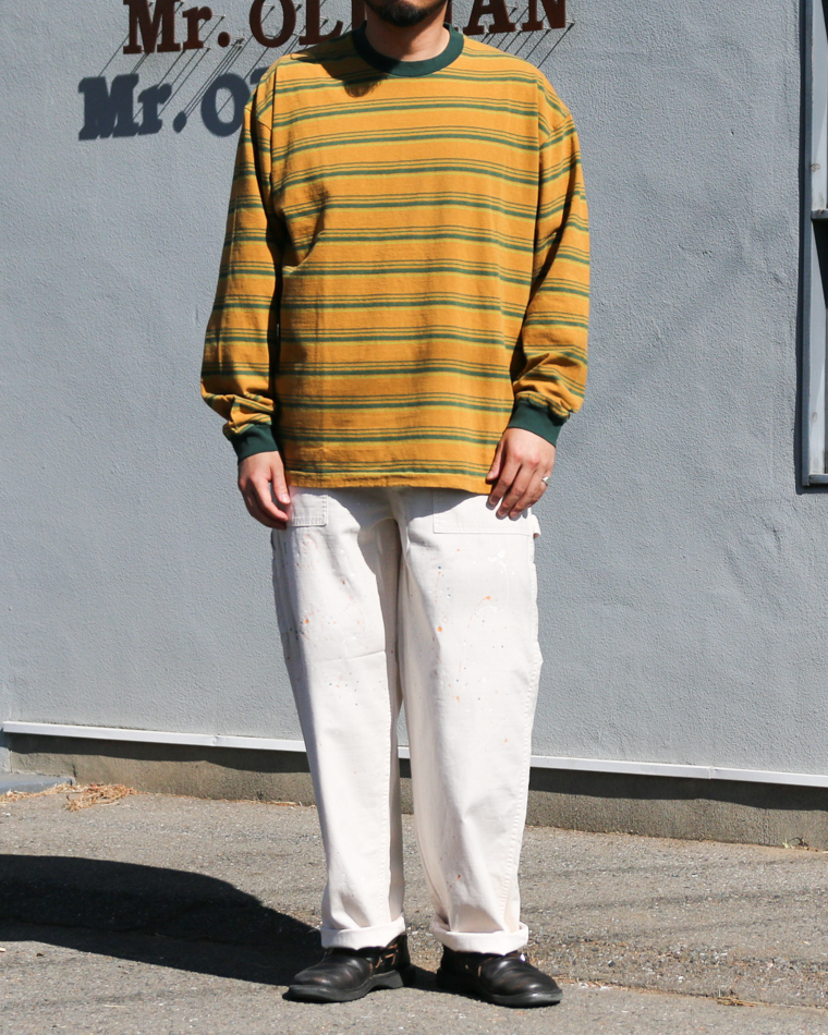 Unison Special Giant Multi Border L/S Tee Mustard