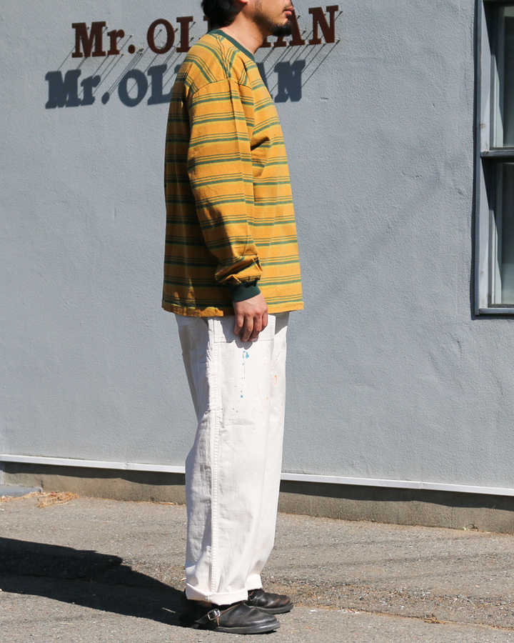 Unison Special Giant Multi Border L/S Tee Mustard