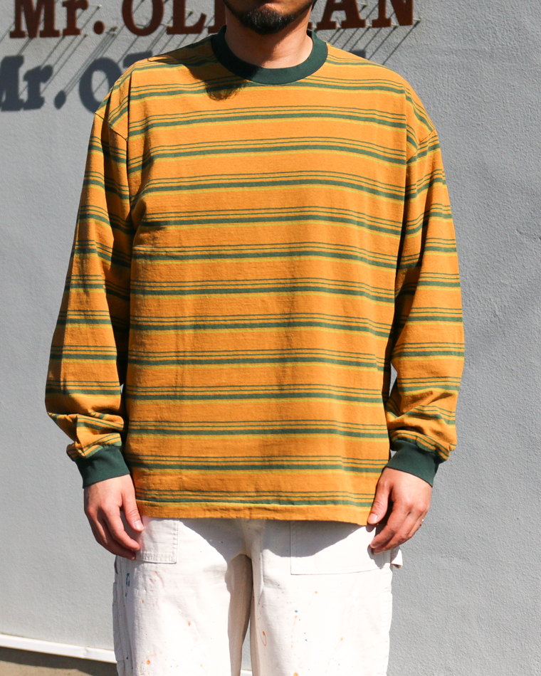 Unison Special Giant Multi Border L/S Tee Mustard