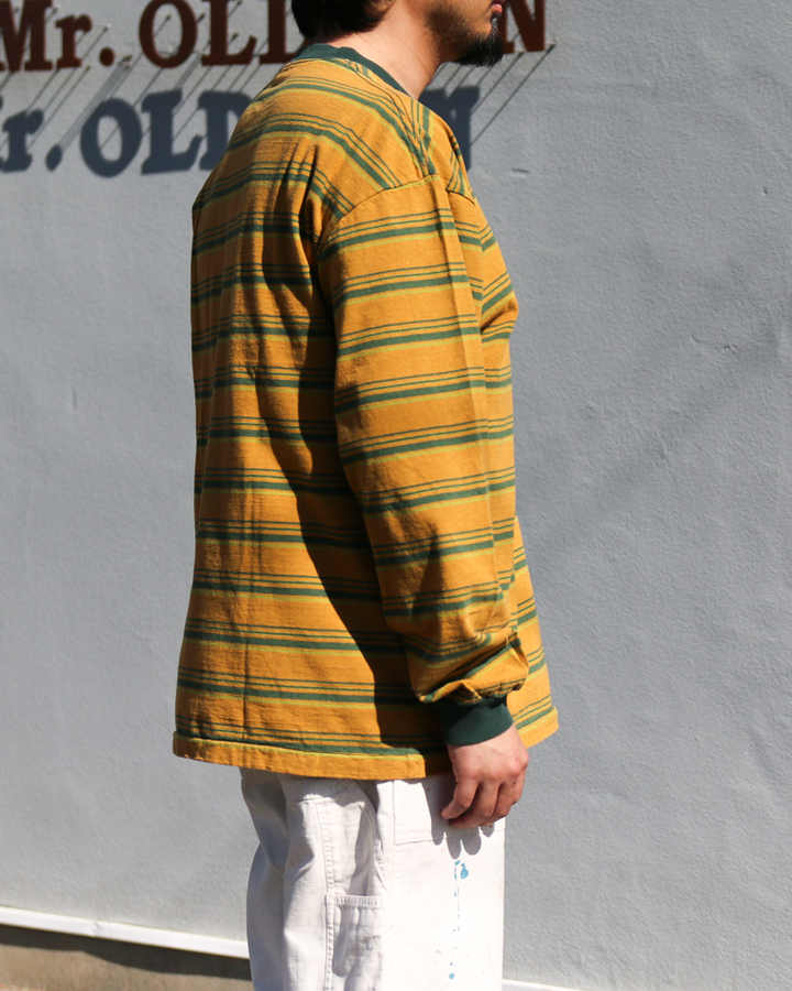 Unison Special Giant Multi Border L/S Tee Mustard