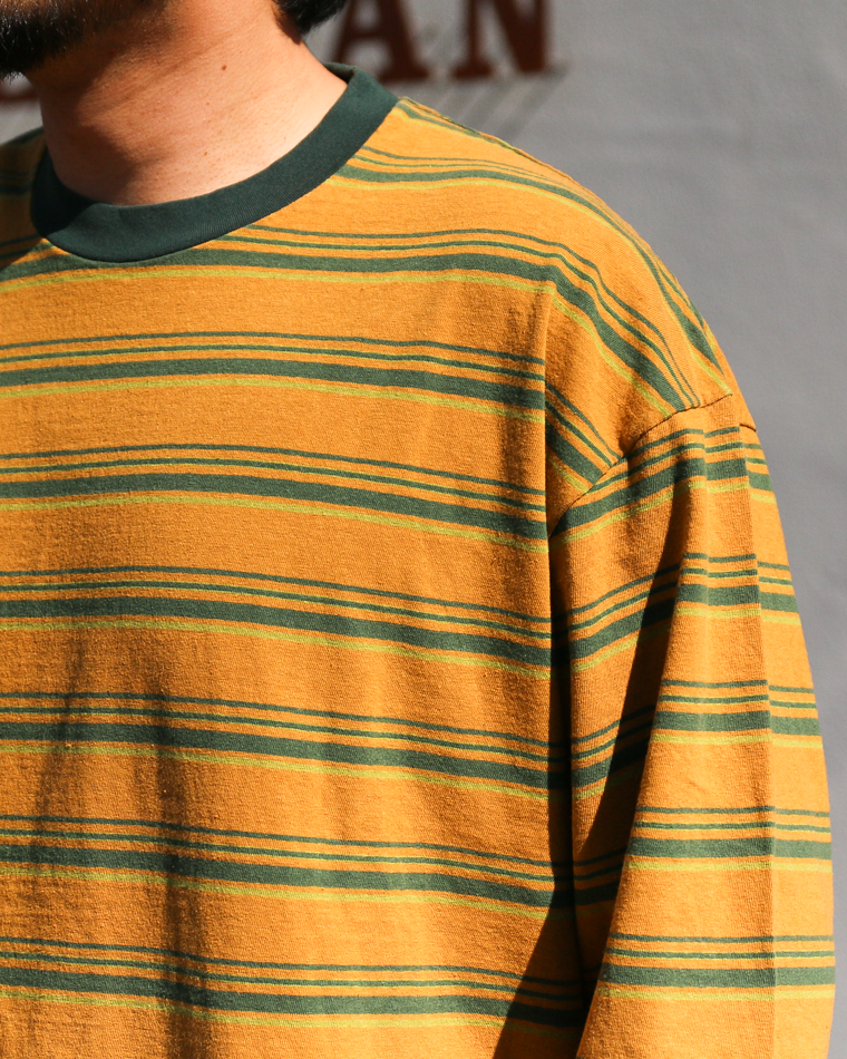 Unison Special Giant Multi Border L/S Tee Mustard