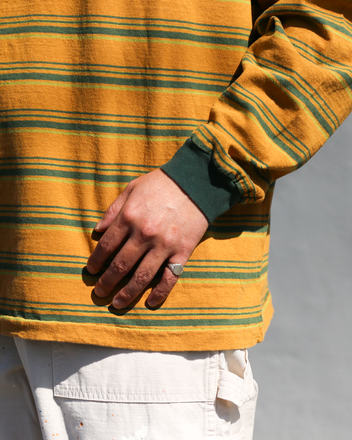 Unison Special Giant Multi Border L/S Tee Mustard