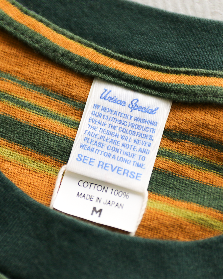 Unison Special Giant Multi Border L/S Tee Mustard