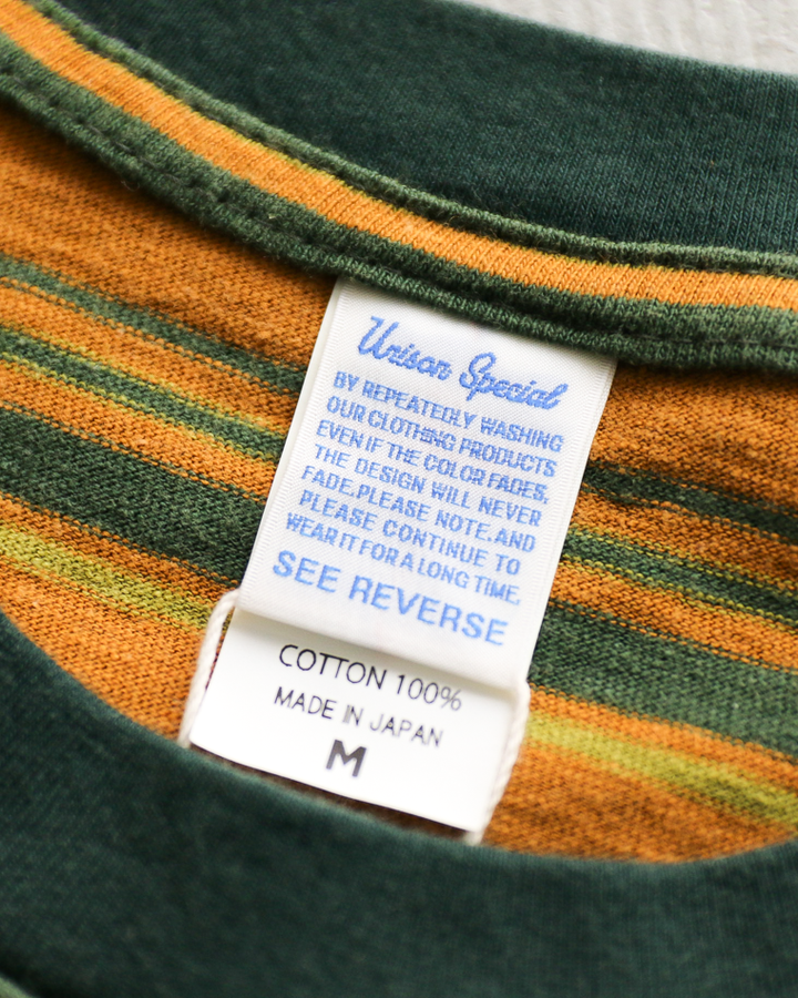 Unison Special Giant Multi Border L/S Tee Mustard