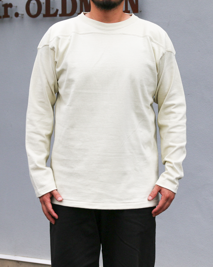 WAREHOUSE Lot 5913 LONG SLEEVE FOOTBALL TEE PLAIN Cream
