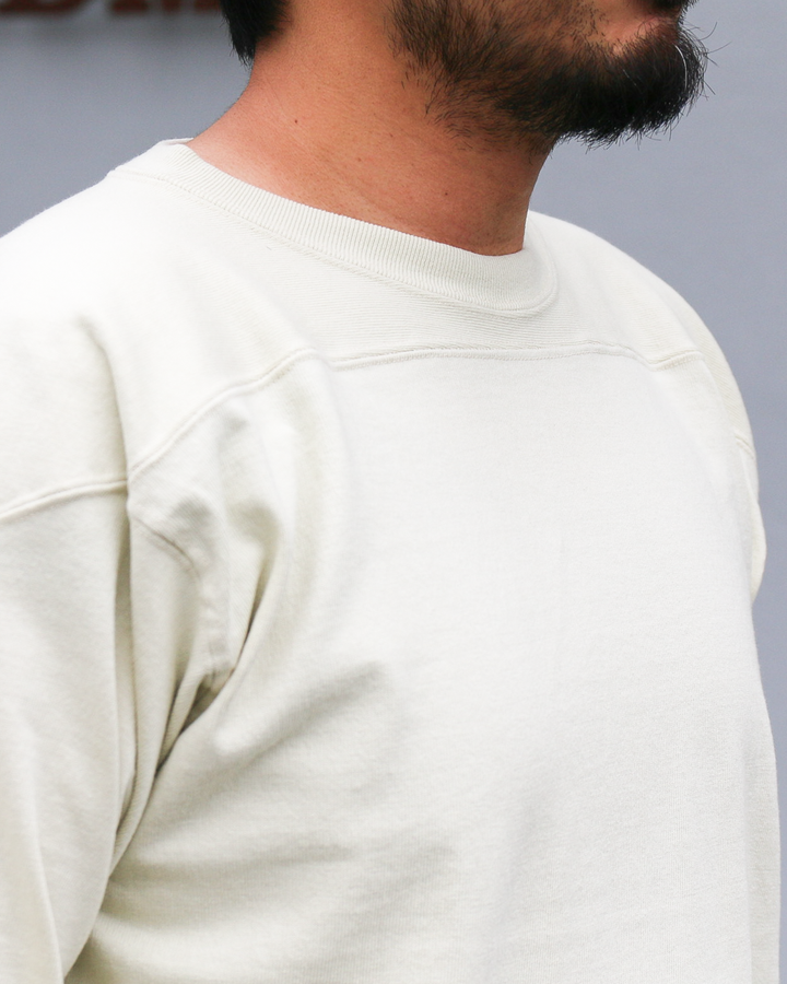 WAREHOUSE Lot 5913 LONG SLEEVE FOOTBALL TEE PLAIN Cream