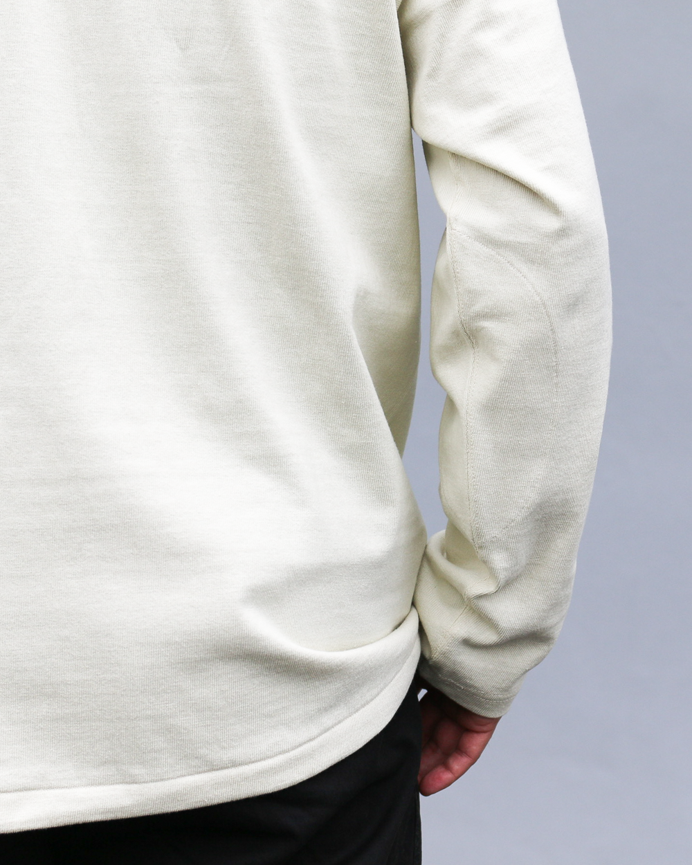 WAREHOUSE Lot 5913 LONG SLEEVE FOOTBALL TEE PLAIN Cream