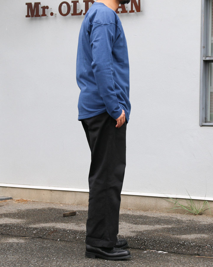 WAREHOUSE Lot 5913 LONG SLEEVE FOOTBALL TEE PLAIN Blue