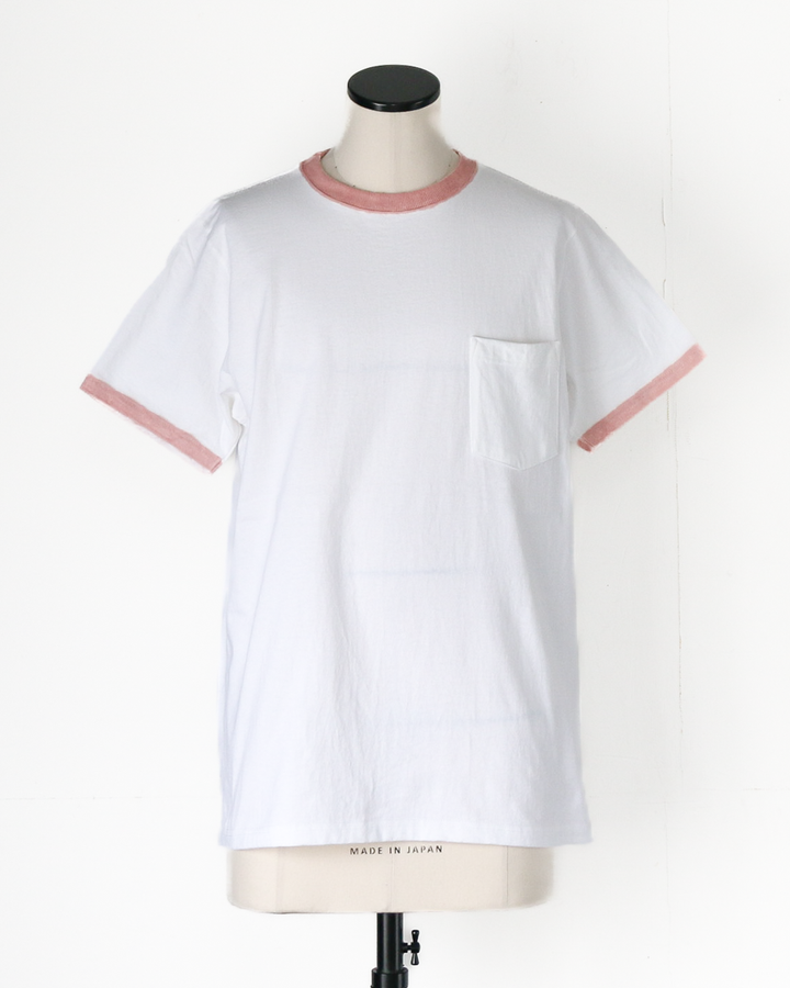 GOODWEAR S/S POCKET TEE HAND PAINT White/Pink
