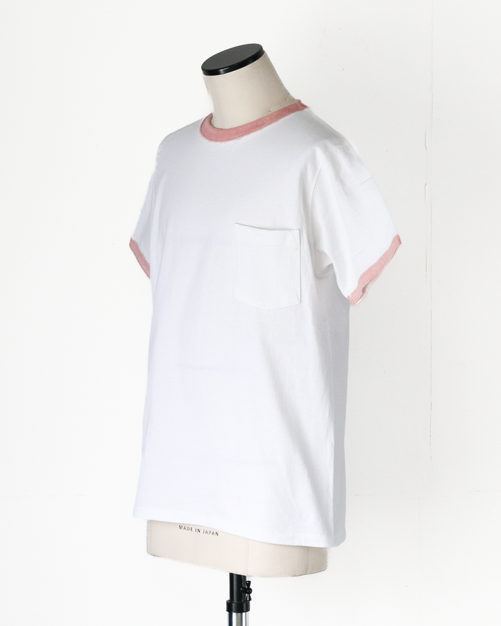 GOODWEAR S/S POCKET TEE HAND PAINT White/Pink