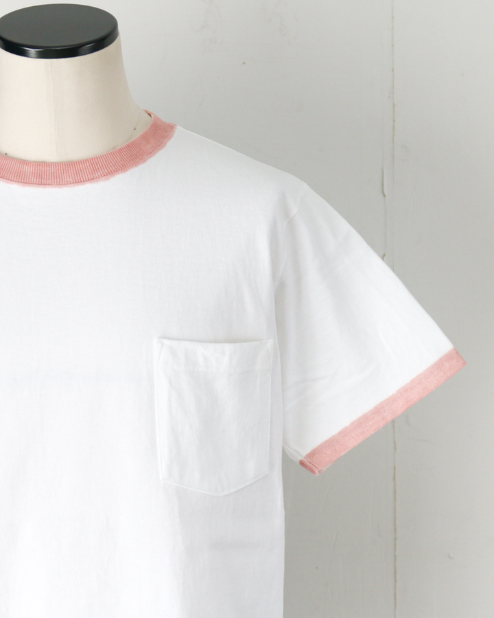 GOODWEAR S/S POCKET TEE HAND PAINT White/Pink