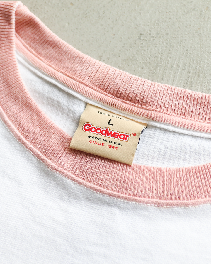GOODWEAR S/S POCKET TEE HAND PAINT White/Pink