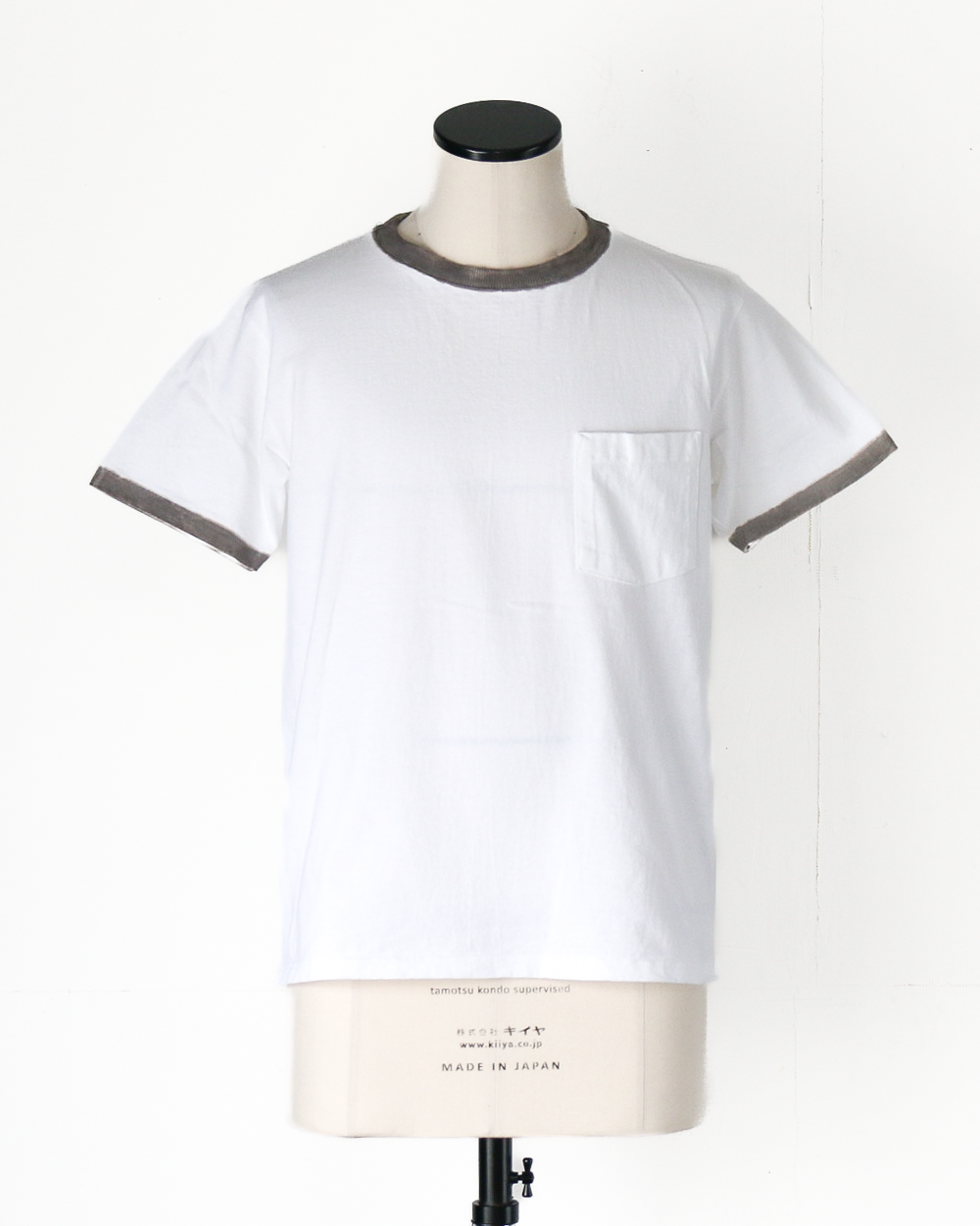 GOODWEAR S/S POCKET TEE HAND PAINT White/Grey