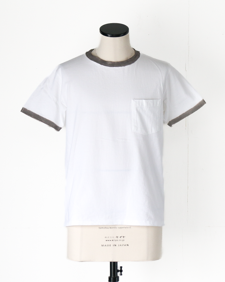 GOODWEAR S/S POCKET TEE HAND PAINT White/Grey