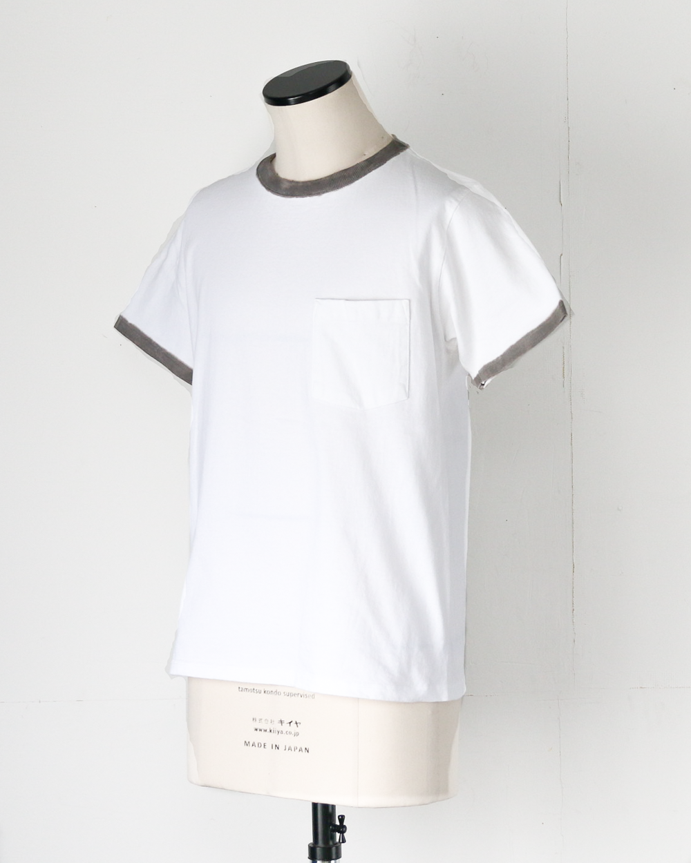 GOODWEAR S/S POCKET TEE HAND PAINT White/Grey