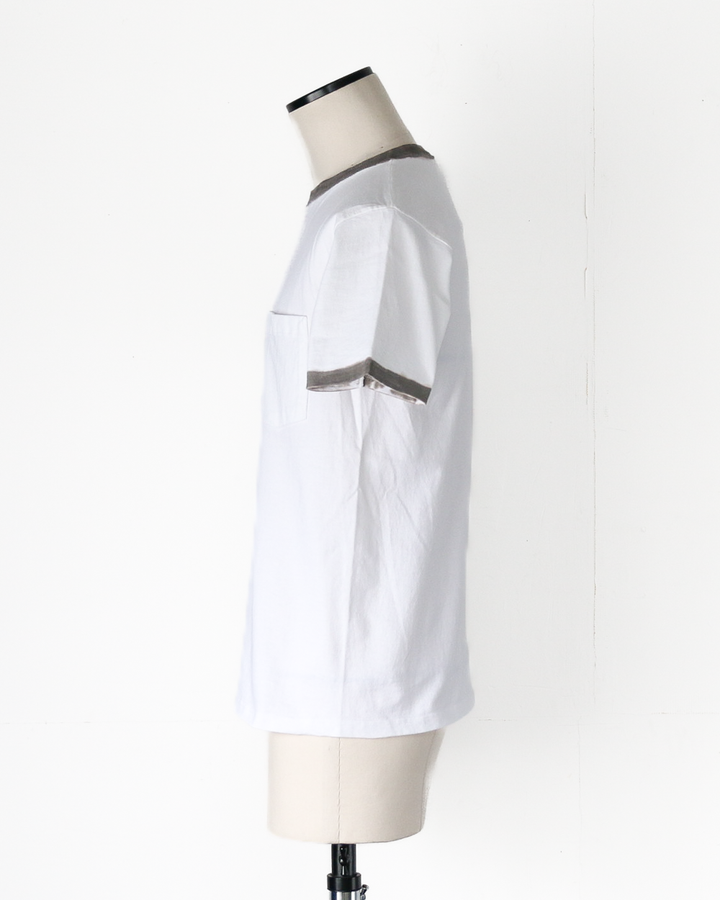 GOODWEAR S/S POCKET TEE HAND PAINT White/Grey