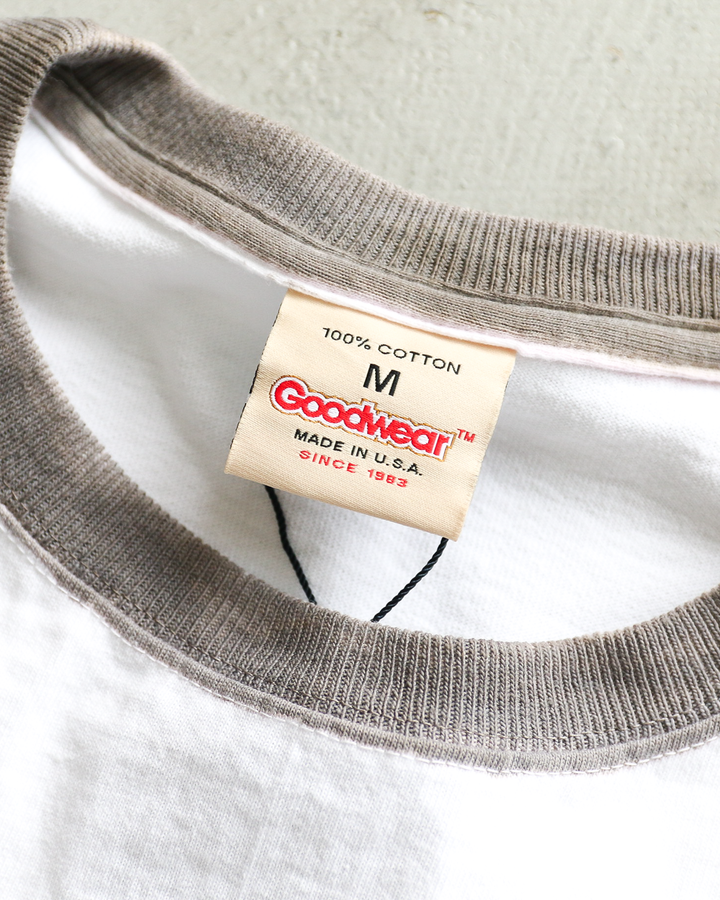 GOODWEAR S/S POCKET TEE HAND PAINT White/Grey