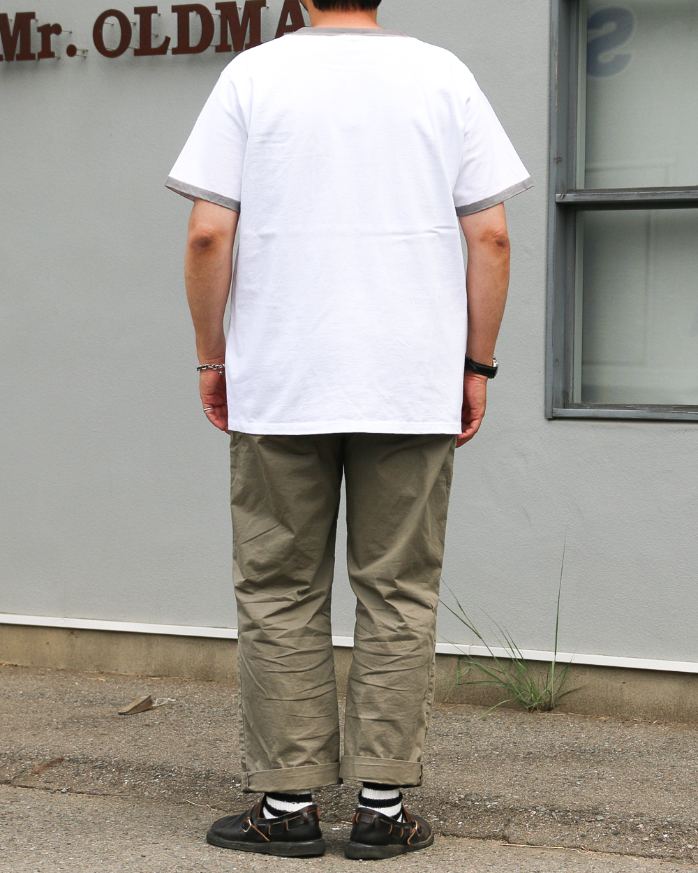 GOODWEAR S/S POCKET TEE HAND PAINT White/Grey