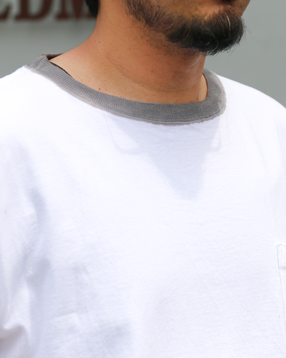GOODWEAR S/S POCKET TEE HAND PAINT White/Grey