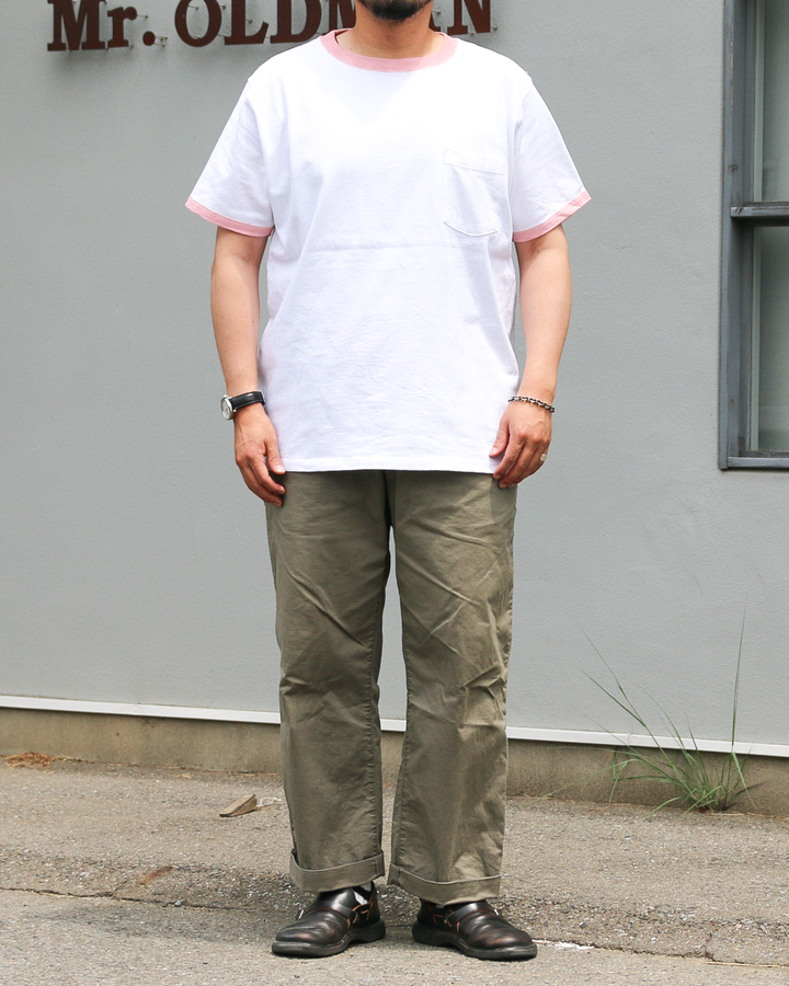 GOODWEAR S/S POCKET TEE HAND PAINT White/Pink