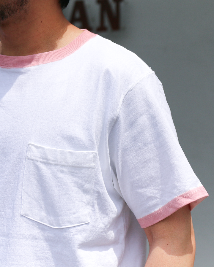 GOODWEAR S/S POCKET TEE HAND PAINT White/Pink