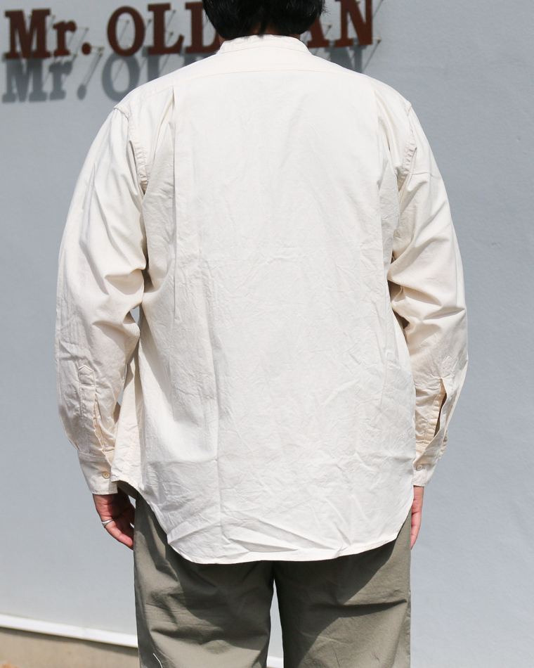 WORKERS Band Collar Shirt, Ecru Shirt Cloth