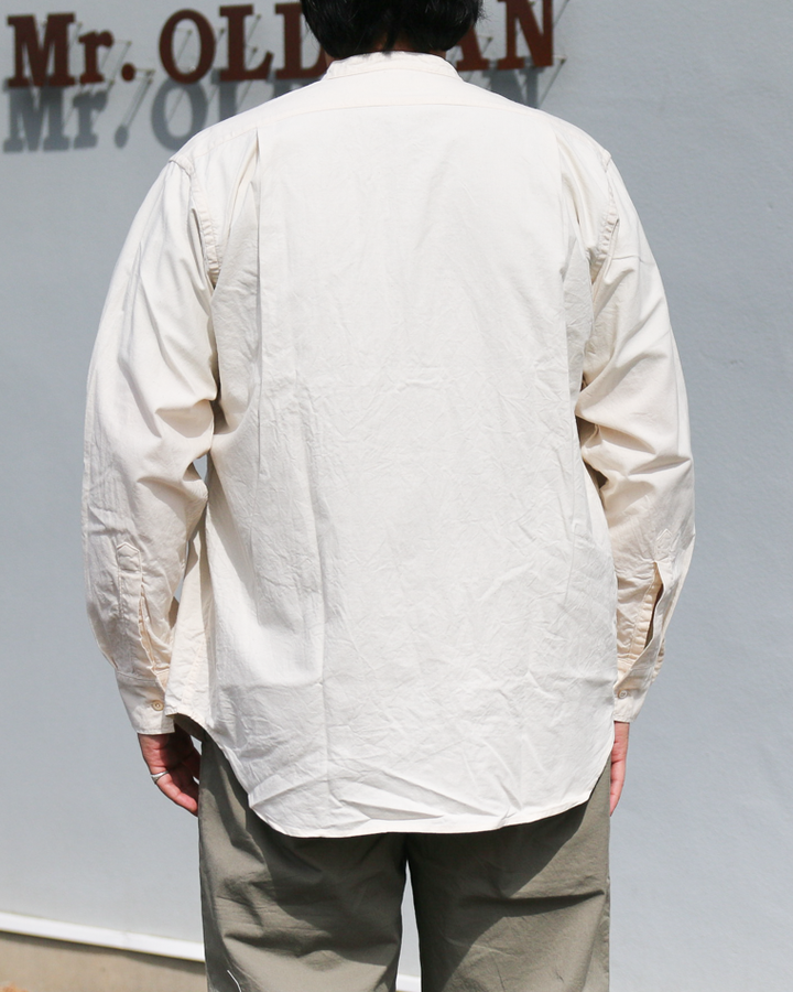 WORKERS Band Collar Shirt, Ecru Shirt Cloth