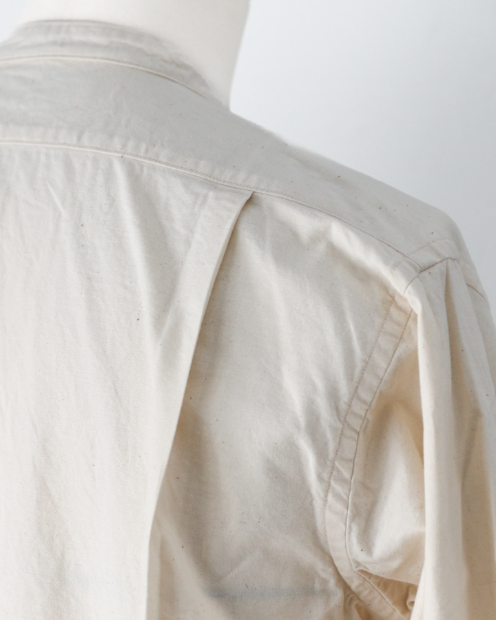 WORKERS Band Collar Shirt, Ecru Shirt Cloth