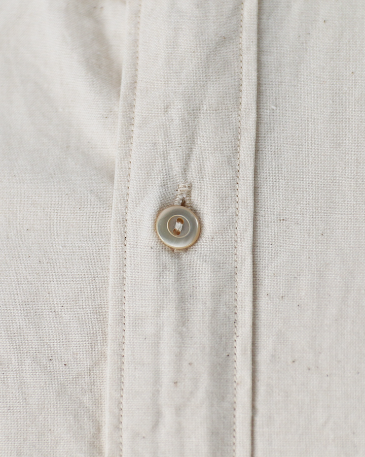 WORKERS Band Collar Shirt, Ecru Shirt Cloth