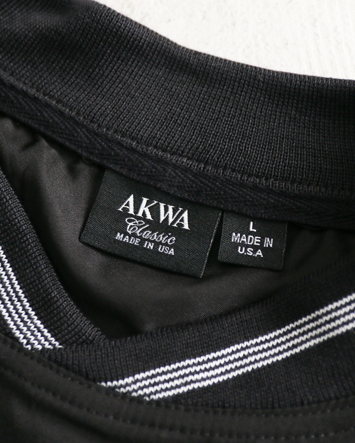 AKWA アクワ Microfiber Windshirt Cross Neck Pullover Black