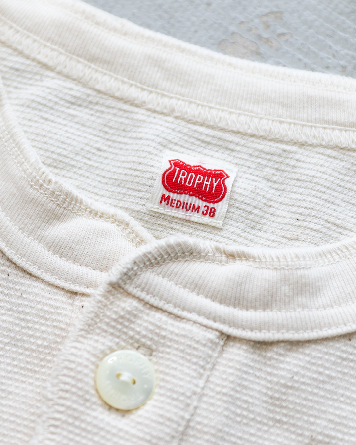 TROPHY CLOTHING TR26SS-209 Utility Mil Henley S/S Tee Natural