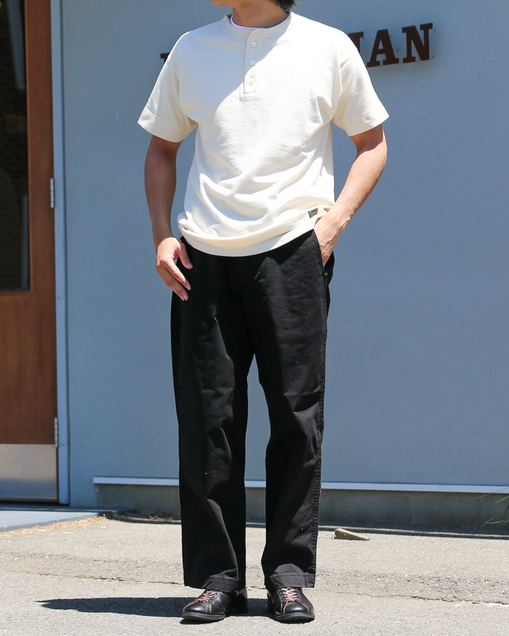 TROPHY CLOTHING TR26SS-209 Utility Mil Henley S/S Tee Natural