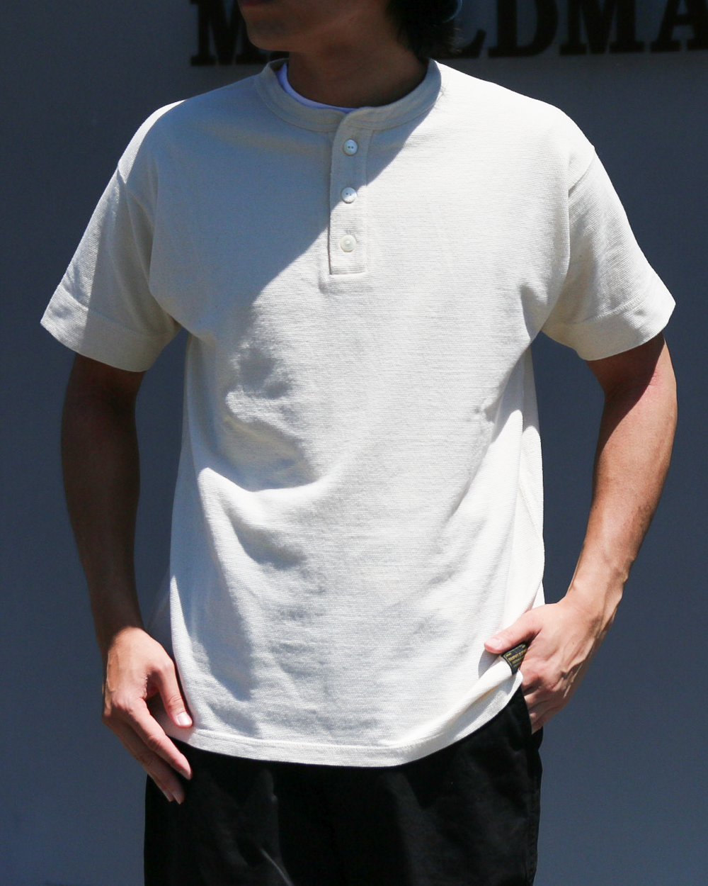 TROPHY CLOTHING TR26SS-209 Utility Mil Henley S/S Tee Natural