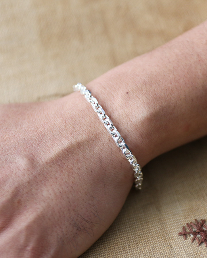 Vintage England Silver Jewelry Chain Bracelet 06