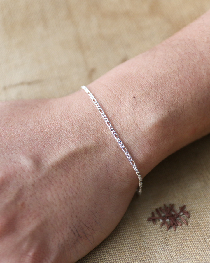 Vintage England Silver Jewelry Chain Bracelet 01