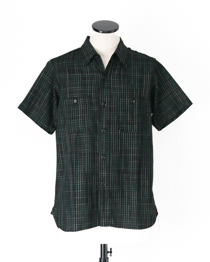 SUGAR CANE SC39729 R/C GABARDINE CHECK WORK SHIRT Black