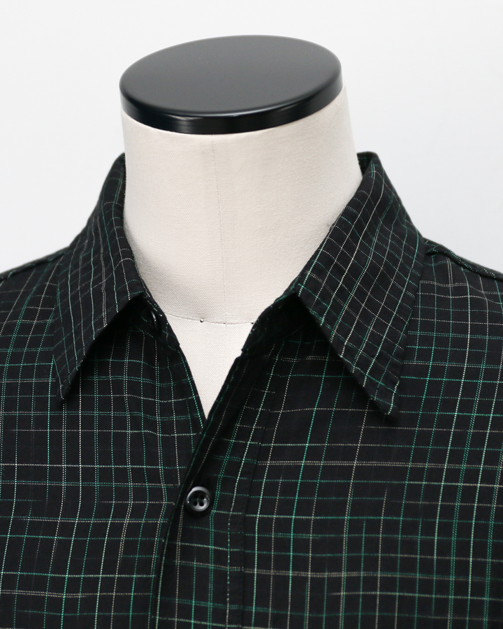SUGAR CANE SC39729 R/C GABARDINE CHECK WORK SHIRT Black