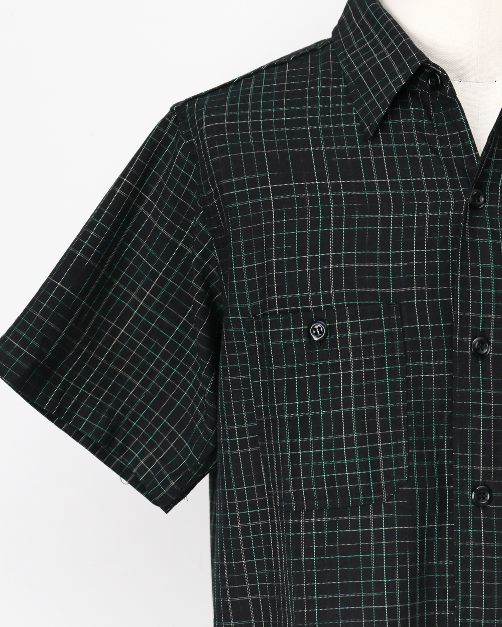 SUGAR CANE SC39729 R/C GABARDINE CHECK WORK SHIRT Black
