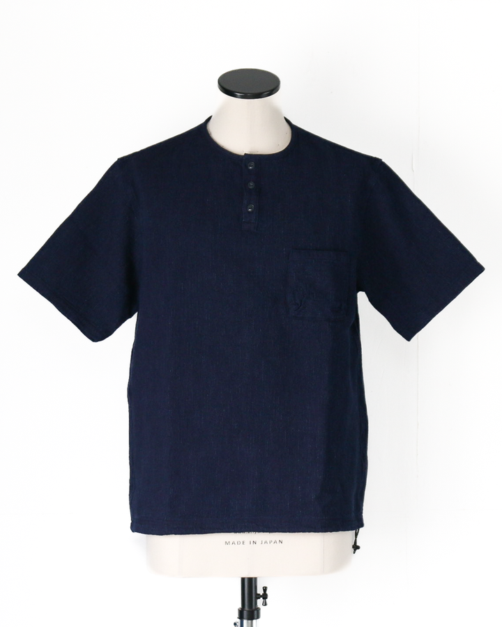 FOB factory F3493 INDIGO WAFFLE Tee Indigo