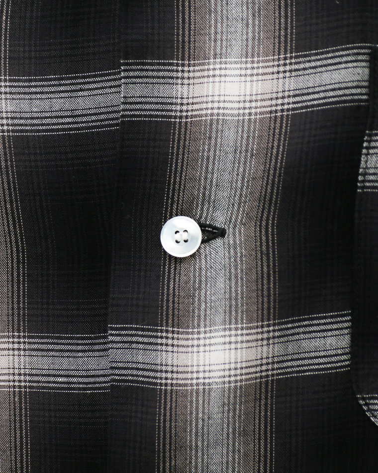 SUGAR CANE SC29120 RAYON OMBRE CHECK OPEN SHIRT Black