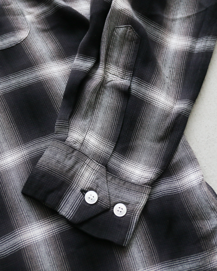 SUGAR CANE SC29120 RAYON OMBRE CHECK OPEN SHIRT Black