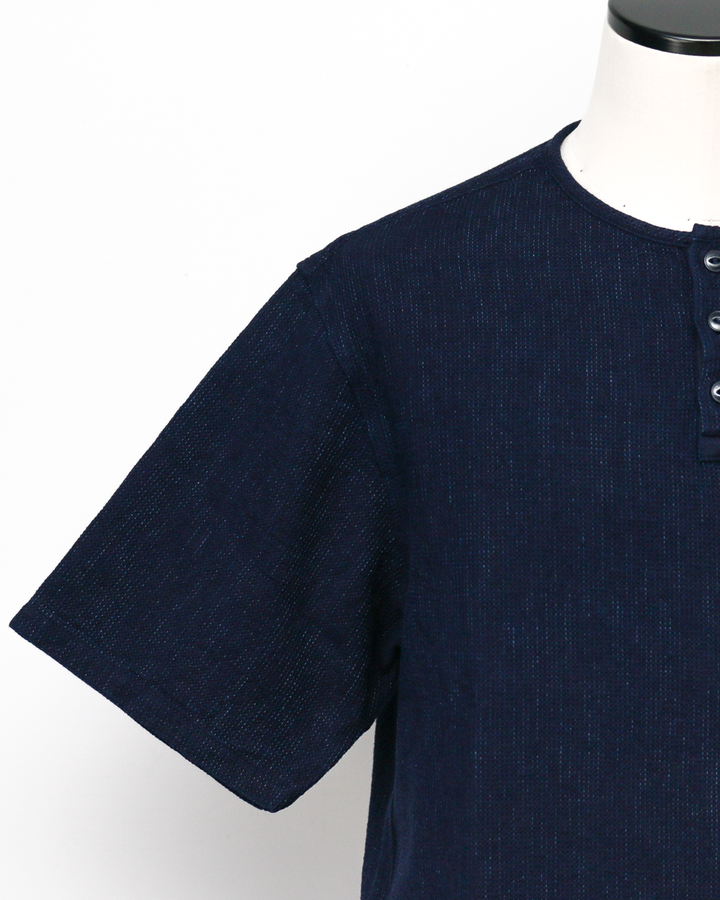 FOB factory F3493 INDIGO WAFFLE Tee Indigo