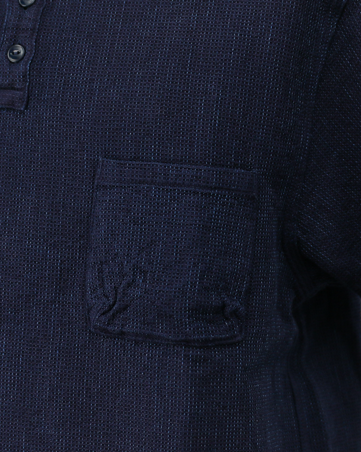 FOB factory F3493 INDIGO WAFFLE Tee Indigo