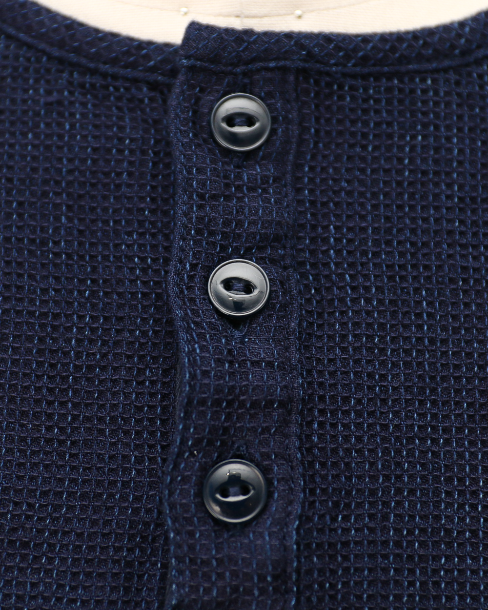 FOB factory F3493 INDIGO WAFFLE Tee Indigo